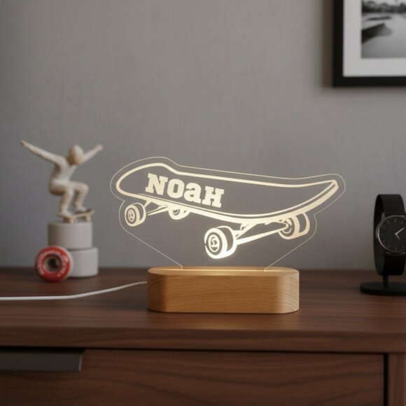 Custom Skateboarding LED Name Sign | Personalized Room Decor for Skaters - Picture 8 of 8